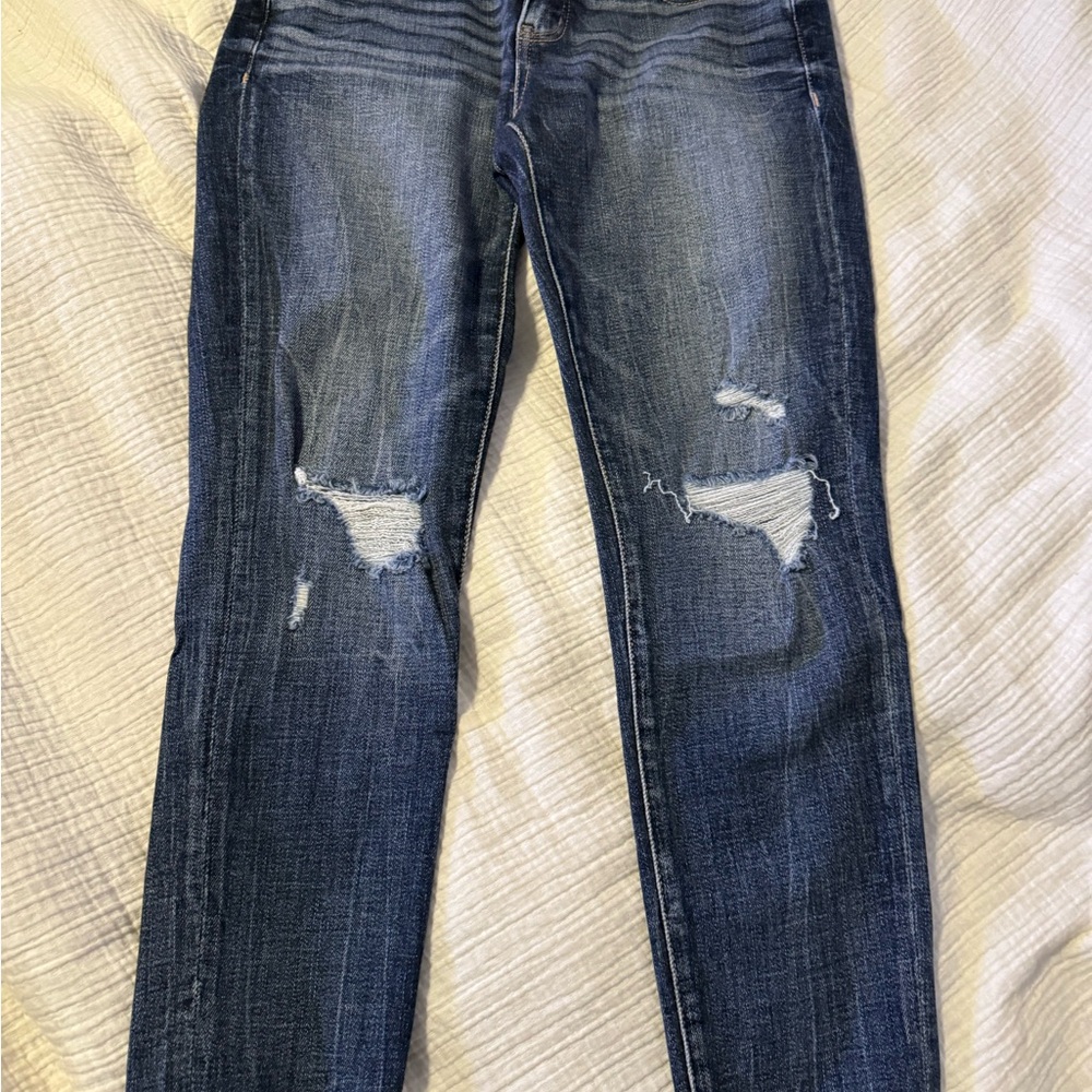 Buckle Dark Blue Distressed Skinny Jeans